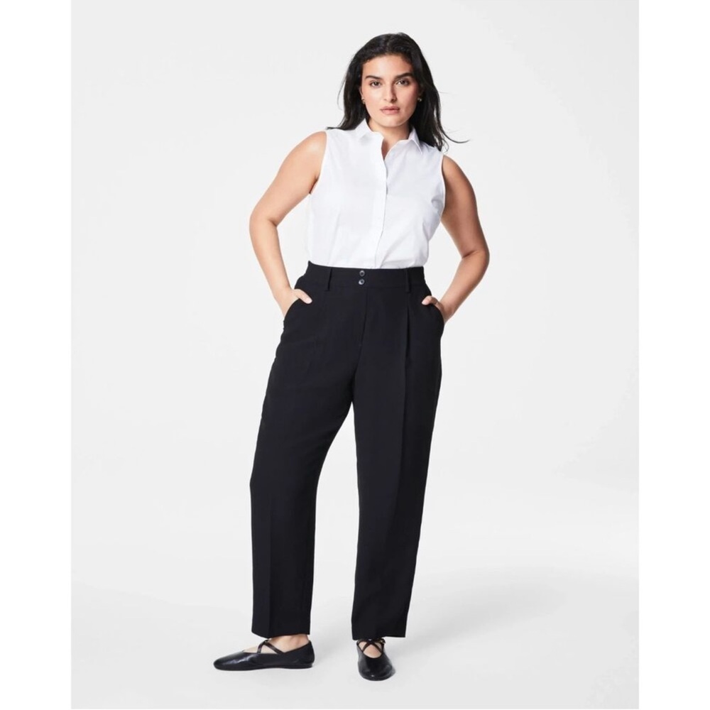 SPANX‎ Carefree Crepe Tapered Ankle Pant Black Medium NWT